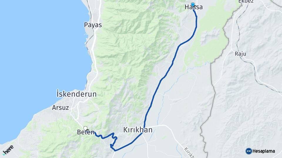 Hatay Hassa Belen Arası Kaç Km - Yol Haritası