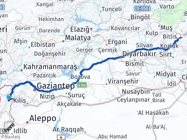 Hatay Hassa Bitlis Arası Kaç Km - Yol Haritası