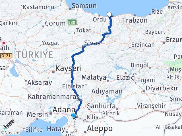 Hatay Hassa Giresun Arası Kaç Km - Yol Haritası