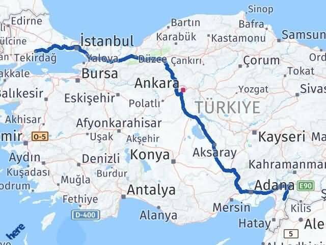 Hatay Hassa Tekirdağ Arası Kaç Km - Yol Haritası