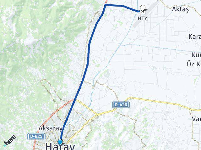 Hatay Hatay Havalimanı Arası Kaç Km - Yol Haritası
