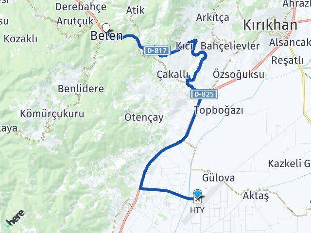 Hatay Havalimanı Belen Arası Kaç Km - Yol Tarifi