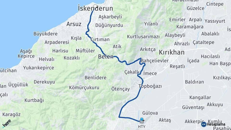 Hatay Havalimanı İskenderun Arası Kaç Km - Yol Tarifi
