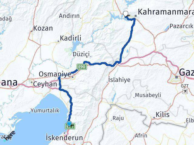 Denizciler K.Maraş Sütçü İmam Üniversitesi Arası Kaç Km - Yol Tarifi