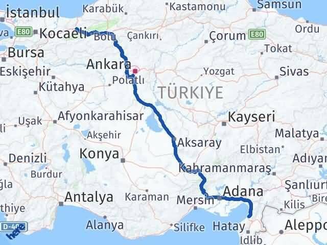 Hatay İskenderun Düzce Arası Kaç Km - Yol Haritası