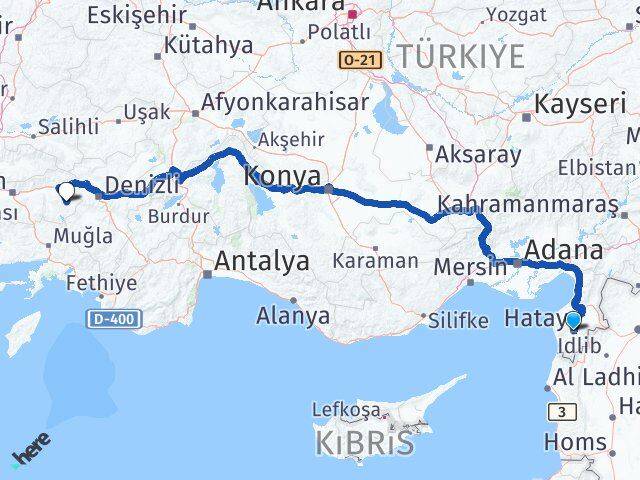 Hatay Karacasu Aydın Arası Kaç Km - Yol Haritası
