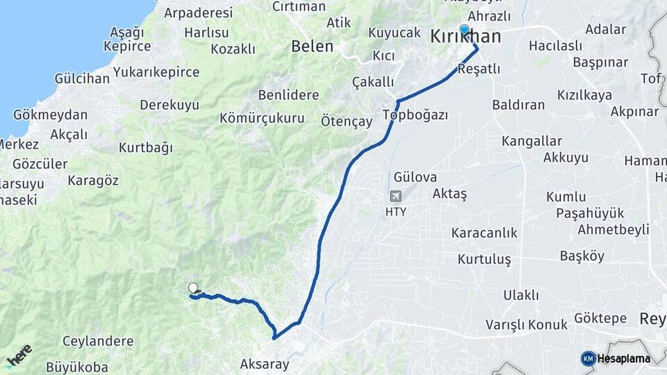 Hatay Kırıkhan Antakya Arası Kaç Km - Yol Haritası