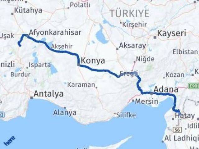 Hatay Kumlu Afyonkarahisar Arası Kaç Km - Yol Haritası