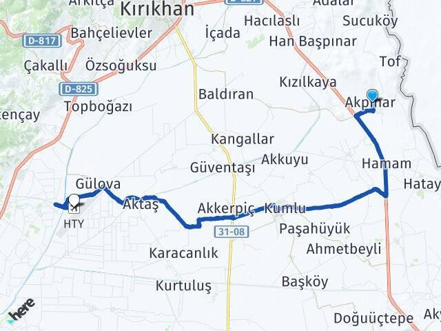 Akpınar Hatay Havalimanı Arası Kaç Km - Yol Tarifi