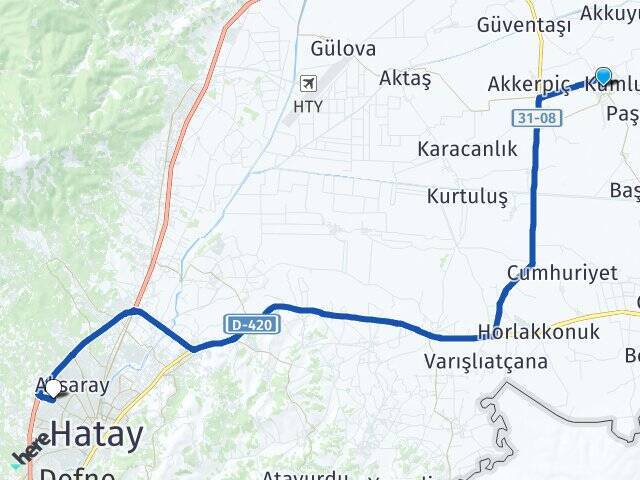 Gökçeoğlu Antakya Otogarı Arası Kaç Km - Yol Tarifi