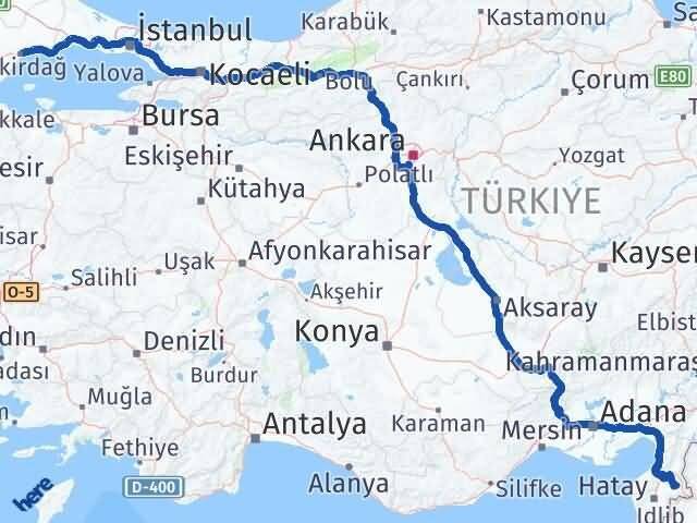 Hatay Kumlu Tekirdağ Arası Kaç Km - Yol Haritası