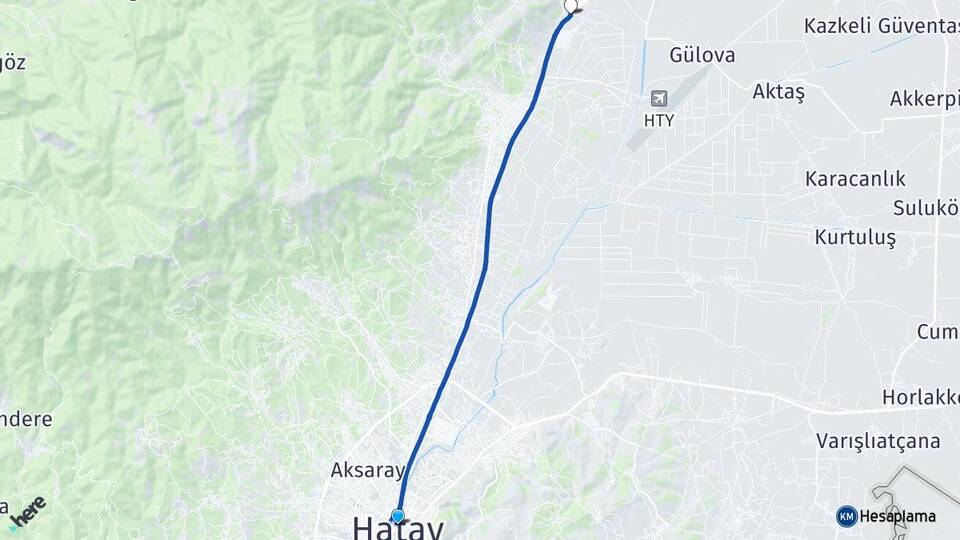 Hatay Maraşboğazı Antakya Arası Kaç Km - Yol Haritası