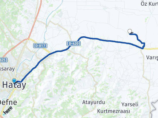 Hatay Melekli Antakya Arası Kaç Km - Yol Haritası