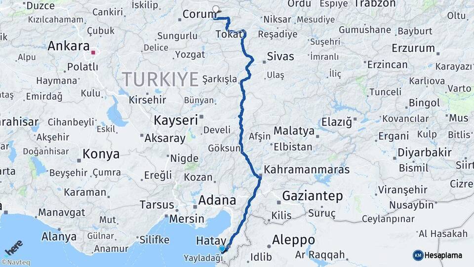 Samandağ Amasya Arası Kaç Km - Yol Tarifi