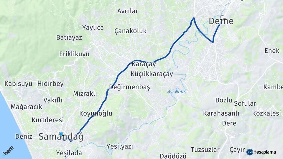 Hatay Samandağ Defne Arası Kaç Km - Yol Haritası