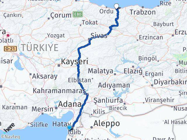 Hatay Samandağ Giresun Arası Kaç Km - Yol Haritası