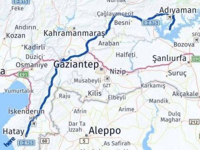 Hatay Samsat Arası Kaç Km - Yol Tarifi