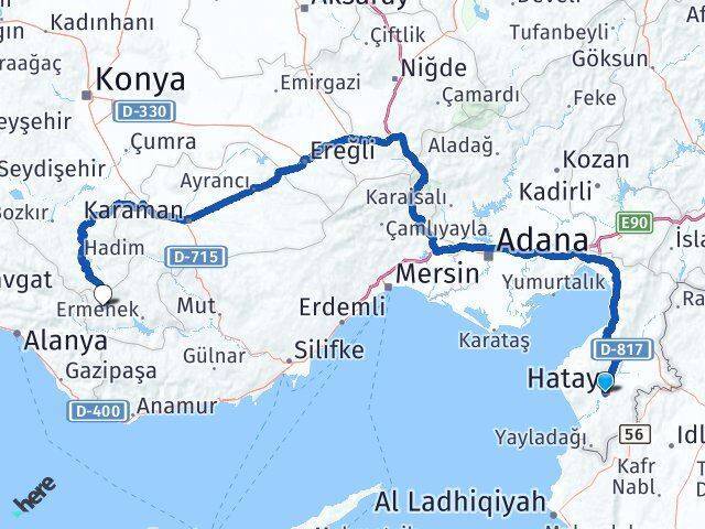 Hatay Sarıveliler Arası Kaç Km - Yol Tarifi