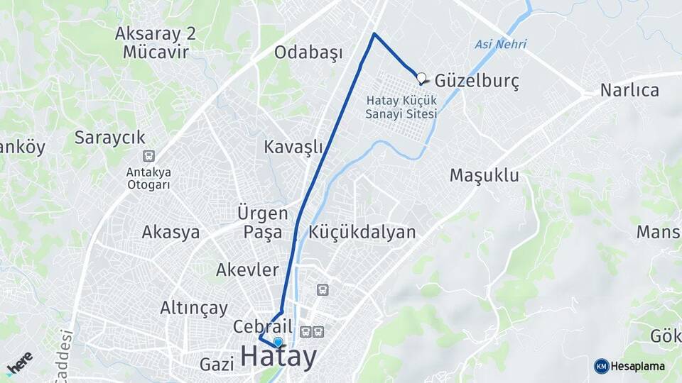 Hatay Şirince Antakya Arası Kaç Km - Yol Haritası