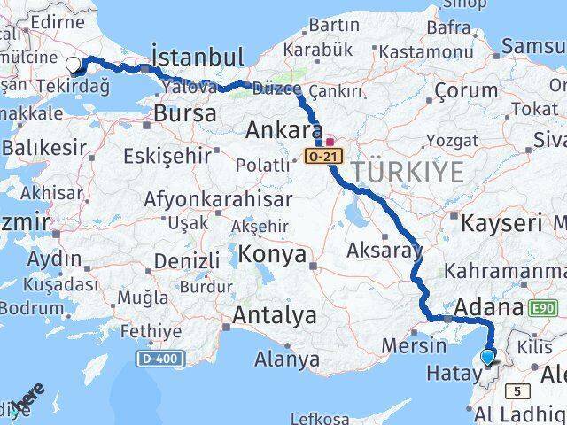 Hatay Süleymanpaşa Arası Kaç Km - Yol Tarifi