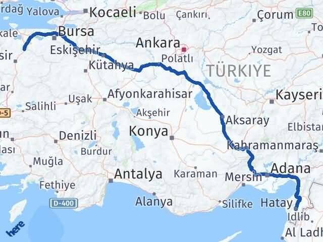 Hatay Susurluk Balıkesir Arası Kaç Km - Yol Haritası
