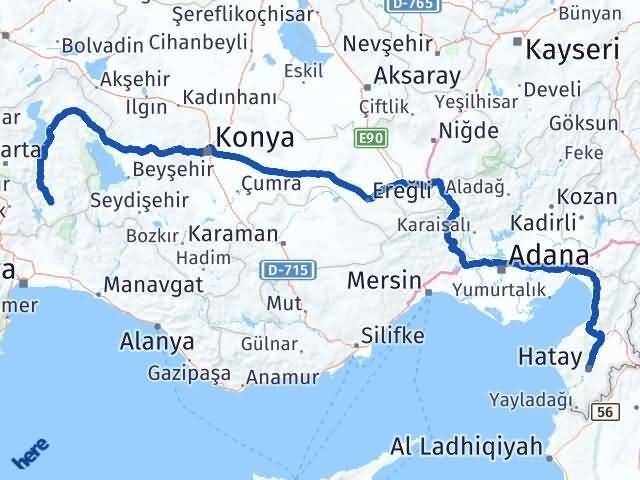 Hatay Sütçüler Isparta Arası Kaç Km - Yol Haritası