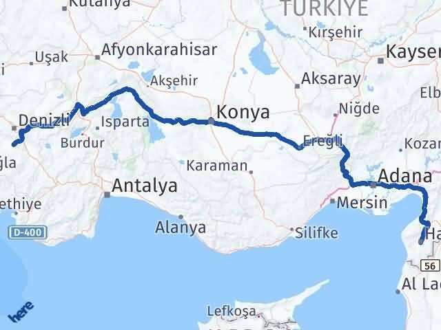 Hatay Tavas Denizli Arası Kaç Km - Yol Haritası