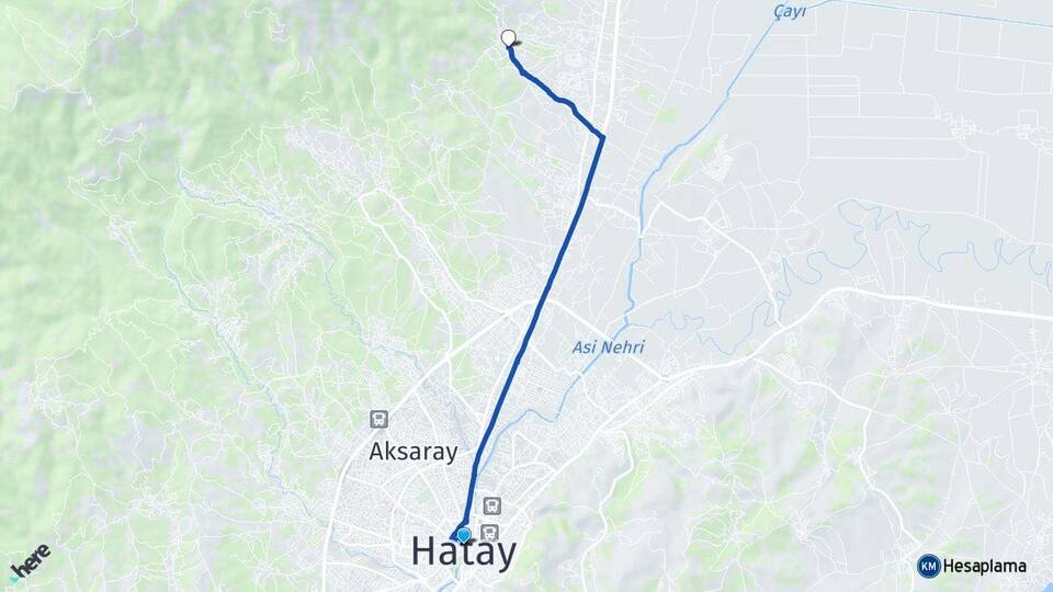 Hatay Üçgedik Antakya Arası Kaç Km - Yol Haritası