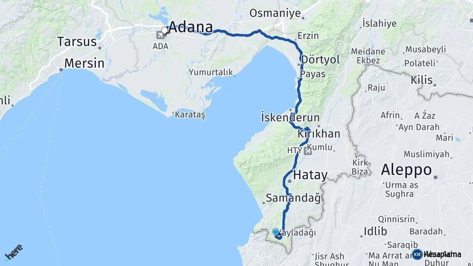 Yayladağı Adana Arası Kaç Km - Yol Tarifi