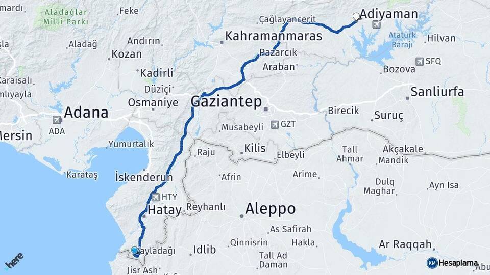 Yayladağı Adıyaman Arası Kaç Km - Yol Tarifi