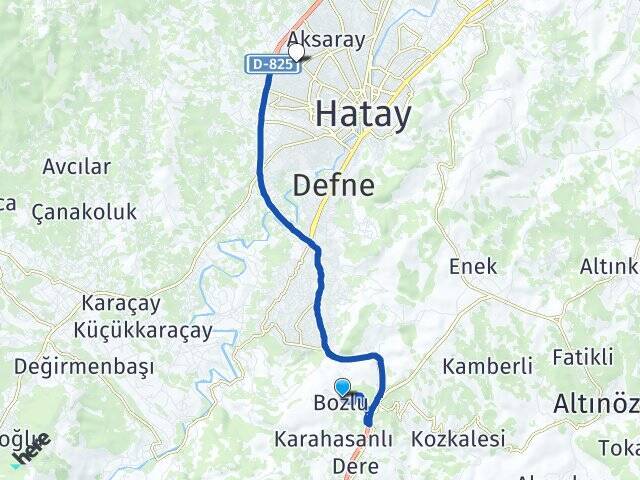 Bozlu Antakya Otogarı Arası Kaç Km - Yol Tarifi