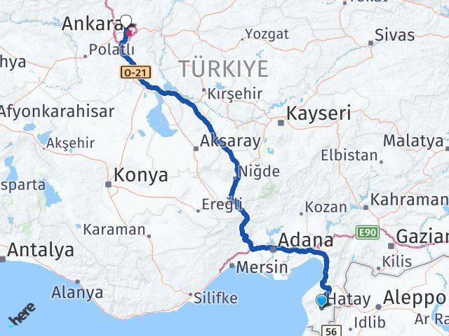 Hatay Yenimahalle Arası Kaç Km - Yol Tarifi