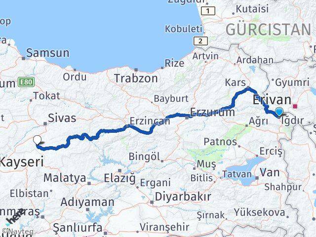Iğdır Altınyayla Sivas Arası Kaç Km - Yol Haritası