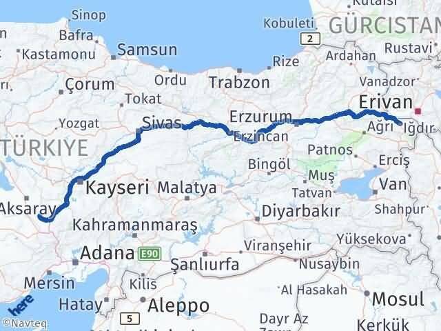 Iğdır Altunhisar Niğde Arası Kaç Km - Yol Haritası