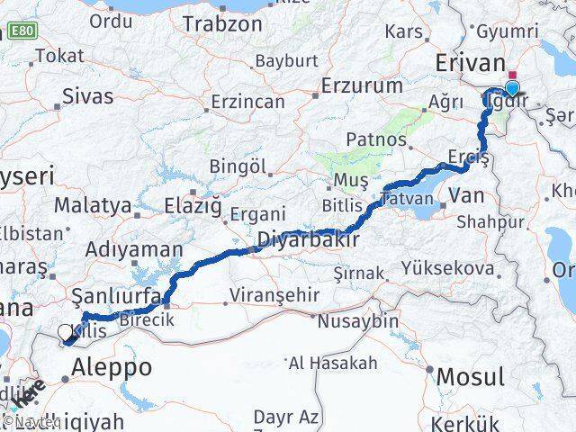 Aralık Kilis Arası Kaç Km - Yol Tarifi