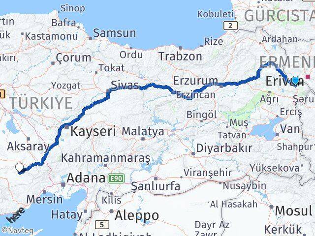 Iğdır Ayrancı Karaman Arası Kaç Km - Yol Haritası