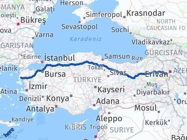 Iğdır Ayvacık Çanakkale Arası Kaç Km - Yol Haritası
