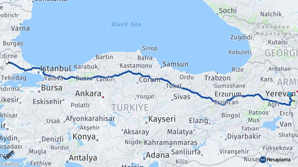 Iğdır Babaeski Kırklareli Arası Kaç Km - Yol Haritası