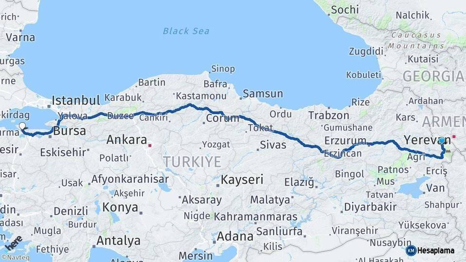 Iğdır Bandırma Arası Kaç Km - Yol Tarifi