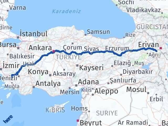 Iğdır Bozdoğan Aydın Arası Kaç Km - Yol Haritası