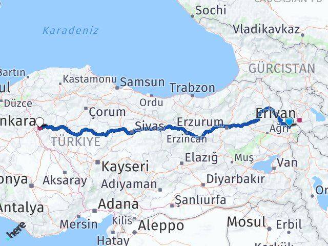 Iğdır Çankaya Ankara Arası Kaç Km - Yol Haritası