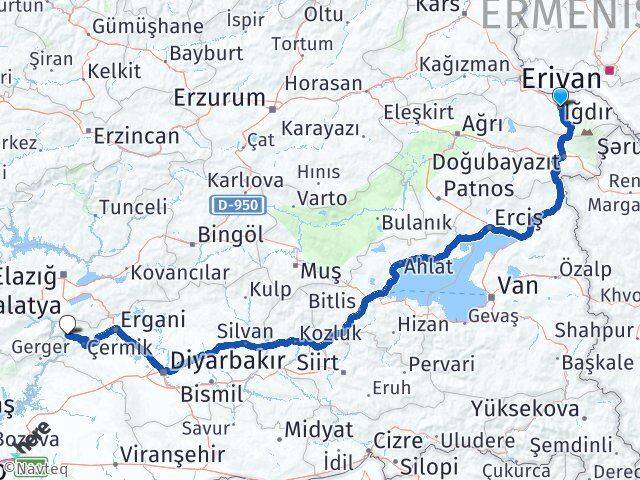 Iğdır Çüngüş Diyarbakır Arası Kaç Km - Yol Haritası