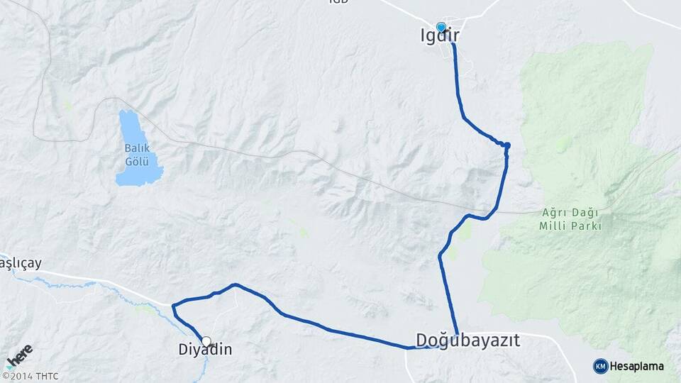 Iğdır Diyadin Ağrı Arası Kaç Km - Yol Haritası