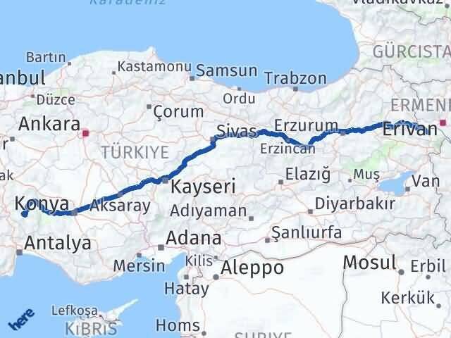 Iğdır Eğirdir Isparta Arası Kaç Km - Yol Haritası