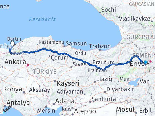 Iğdır Ereğli Zonguldak Arası Kaç Km - Yol Haritası