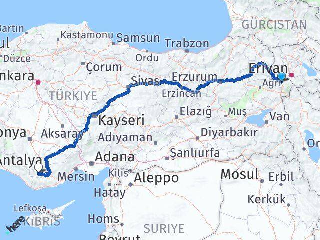 Iğdır Ermenek Karaman Arası Kaç Km - Yol Haritası