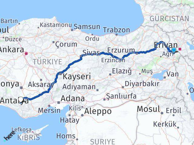 Iğdır Hadim Konya Arası Kaç Km - Yol Haritası