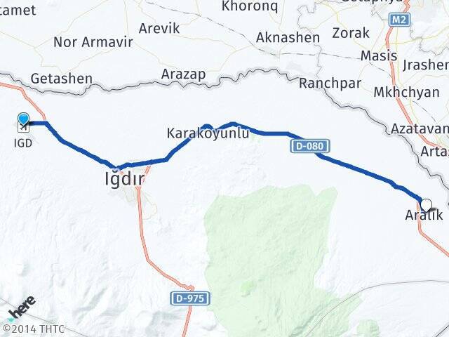 Iğdır Havalimanı Aralık Arası Kaç Km - Yol Tarifi