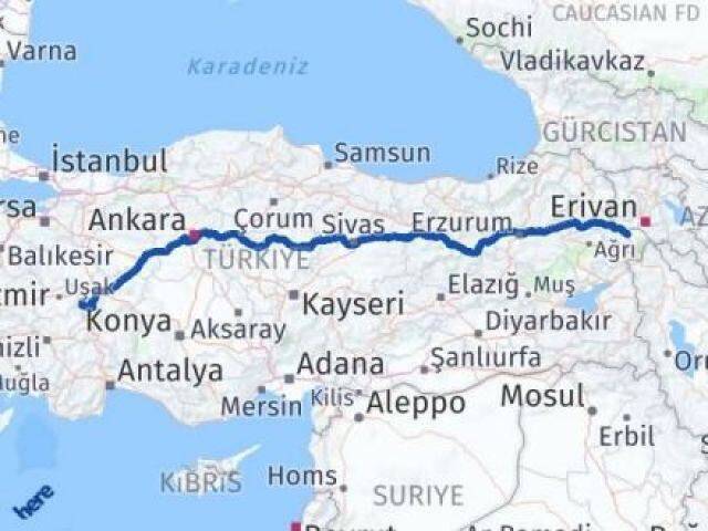 Iğdır Hocalar Afyonkarahisar Arası Kaç Km - Yol Haritası