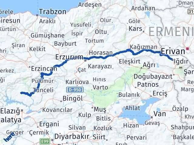 Iğdır Hozat Tunceli Arası Kaç Km - Yol Haritası